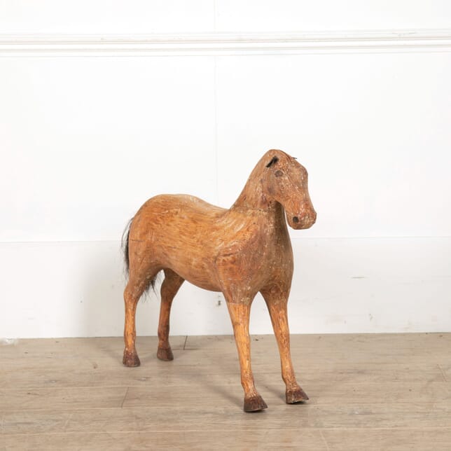 19th Century Carved Wooden Horse