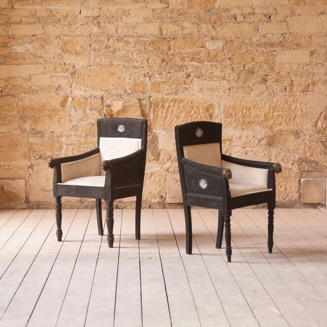 Pair of Maharaja Wooden His and Hers Chairs DA539614