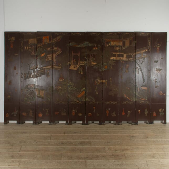 19th Century Lacquered Chinoiserie Screen WD5217530