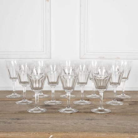 Set of Twelve Large Crystal Wine Glasses By Val St Lambert DA5825627