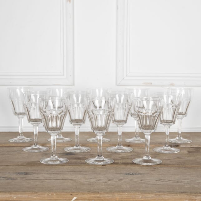 Set of Twelve Large Crystal Wine Glasses By Val St Lambert DA5825627
