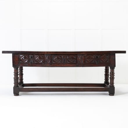 17th Century Spanish Provincial Carved Walnut Side Table CO0622289