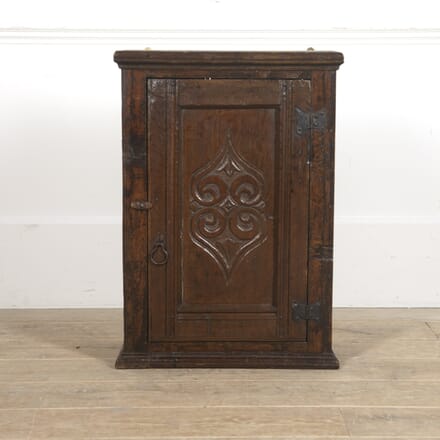 18th Century Carved Oak Wall Cabinet BK7715659