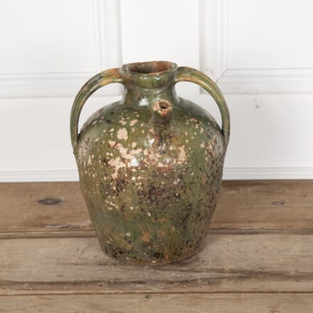 18th Century French Green Glazed Oil Jar DA7528106