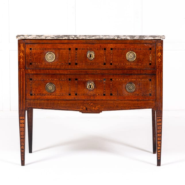 18th Century French Louis XVI Walnut Commode with Marble Top CC0633535