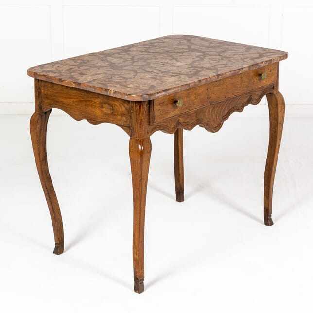 18th Century French Oak Side Table with Marble Top CO0627096