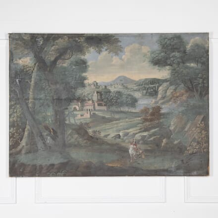 18th Century Large Italian Oil on Canvas Landscape WD2831993