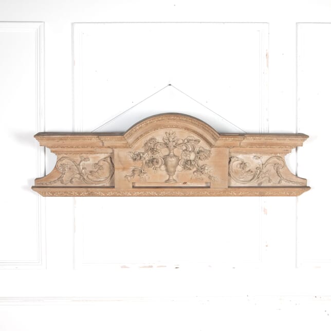 18th Century Pine and Carved Limed Wood Pediment GA8225859
