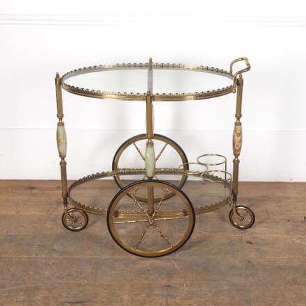 1960s Brass and Chalcedony Drinks Trolley TS6330451