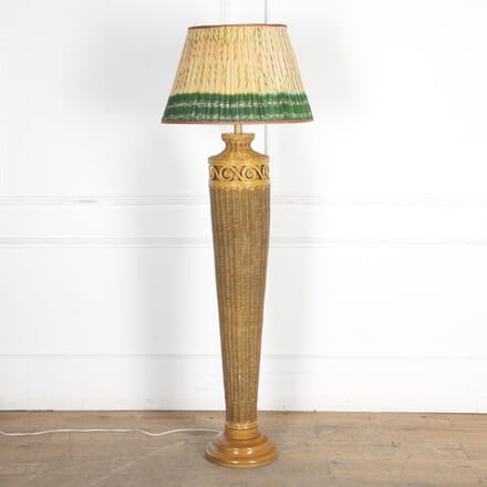 20th Century Rattan Floor Lamp and Shade LL5924659
