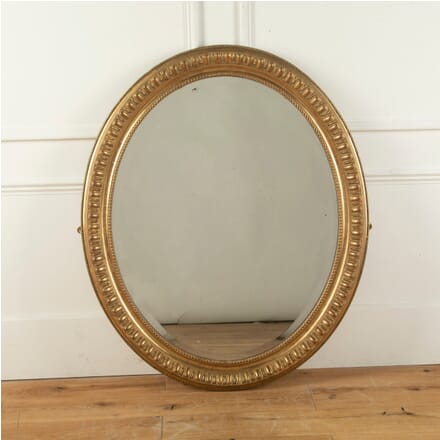 19th Century Oval Gilded Mirror with Original Plate MI1011615