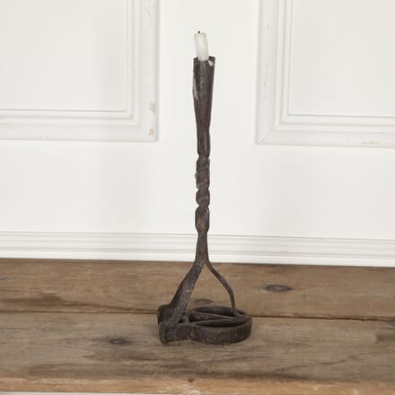 19th Century Antique Forged Iron Candle Holder DA3231562