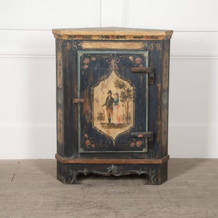 19th Century Bavarian Painted Corner Cabinet BU1113287