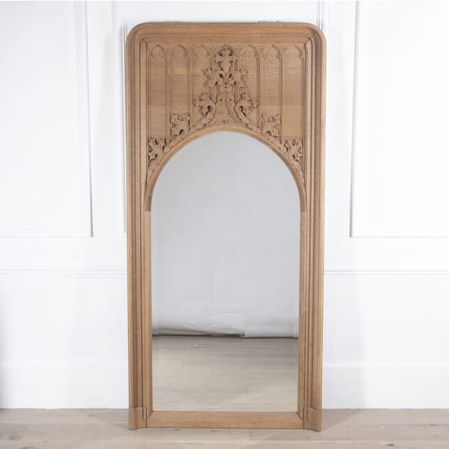 19th Century Bleached Oak Gothic Mirror MI6033122