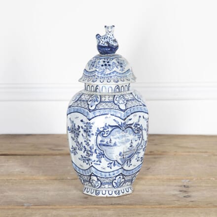 19th Century Blue and White Lidded Delft Vase DA2831848