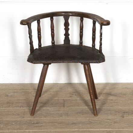 19th Century Bow Backed Leather Seated Chair CH7718545