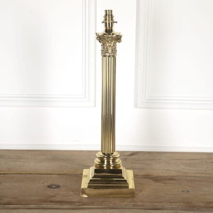 19th Century Brass Column Lamp LT9616995