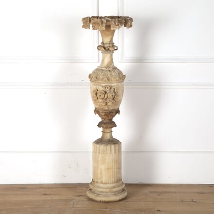 19th Century Carved Alabaster Vase Urn DA0313171
