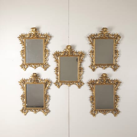 19th Century Collection of Five Giltwood Italian Mirrors MI4028340