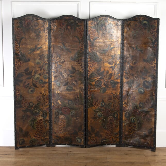 19th Century Decorated Leather Screen BK0316939