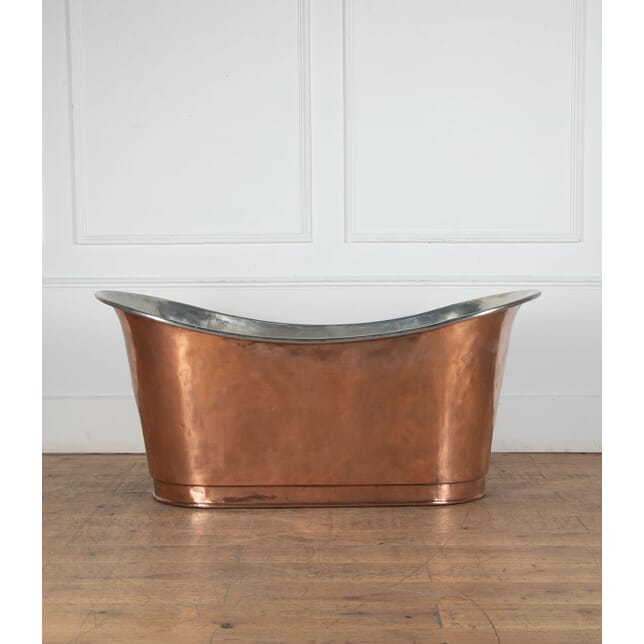 19th Century Double Ended Roll Top Copper Bath GA9034155