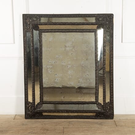 19th Century Dutch Repoussé Brass Framed Mirror MI9920590