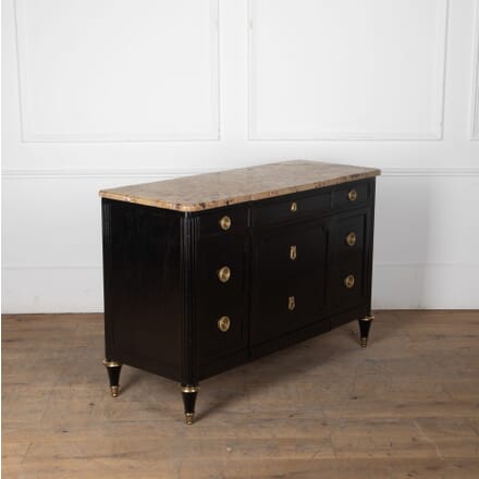 19th Century Ebonised Marble Topped Commode CC8531525