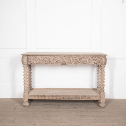 19th Century English Bleached Oak Carved Console Table CO8429510