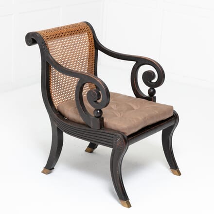 19th Century English Regency Ebonised Library Chair CH0622050