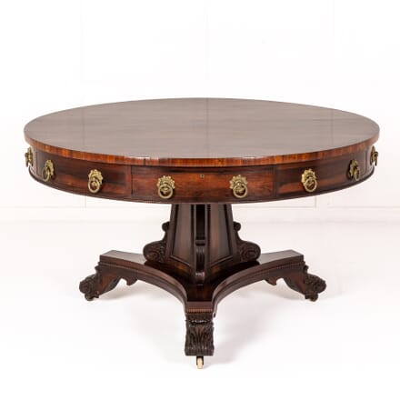 19th Century English Regency Rosewood Drum Table TC0627098