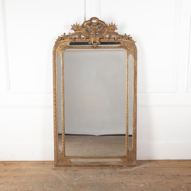 19th Century Floral Crested Overmantle Mirror DA8530686