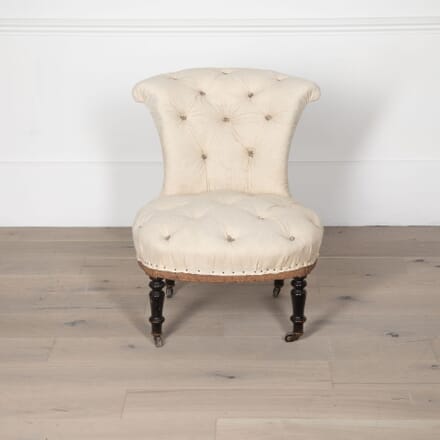 19th Century French Buttoned Scroll Back Side Chair CH7231472