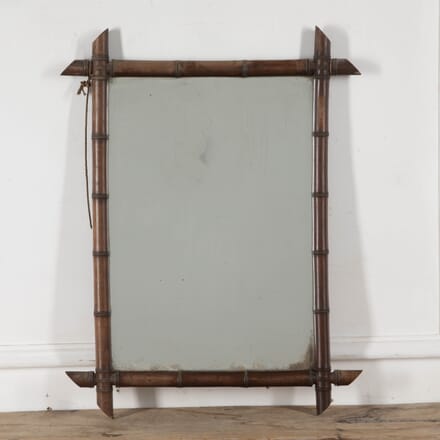 19th Century French Faux Bamboo Rectangular Mirror MI7027391