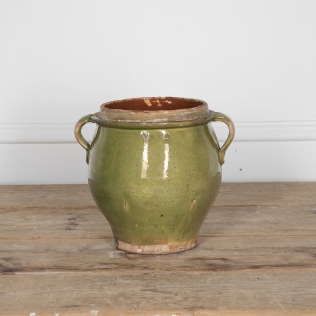 19th Century French Green Glaze Confit Pot DA2329641