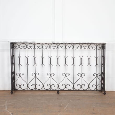 19th Century French Marble Topped Wrought Iron Console CO3733055