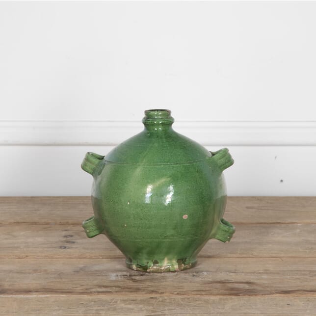 19th Century French Provincial Green Glazed Flask DA2329640