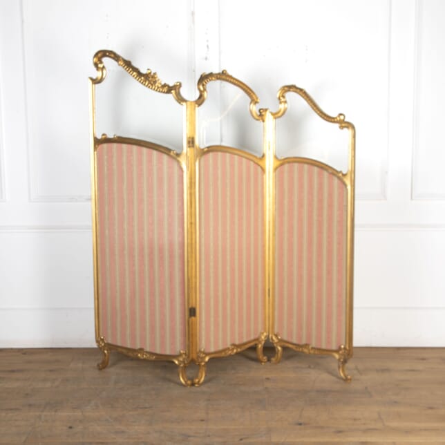 19th Century French Upholstered Three Fold Screen BK8024496