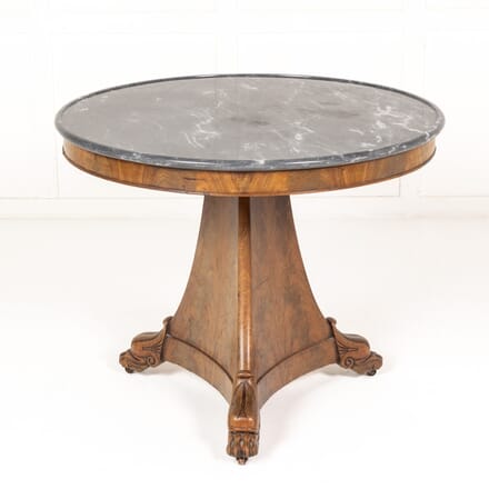 19th Century French Walnut Guéridon with Marble Top CO0625725