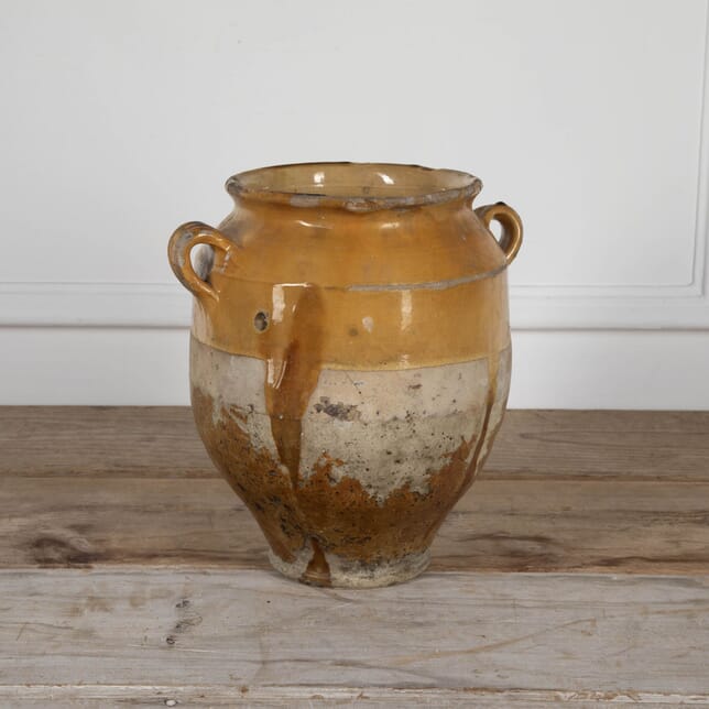 19th Century French Yellow Glazed Confit Pot DA7232382