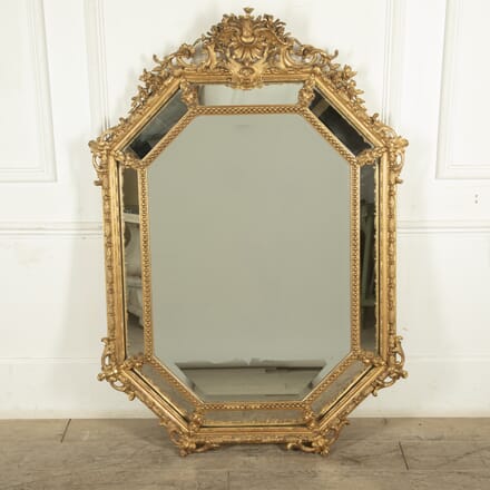 19th Century Hexagonal Gilt Frame Wall Mirror MI8427937