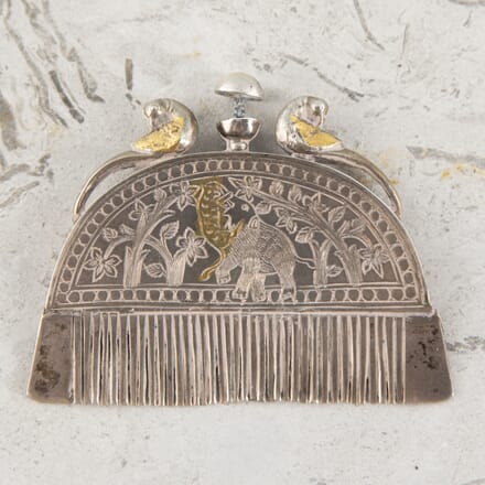 19th Century Indian Small Silver Comb with Scent Holder LS4423392