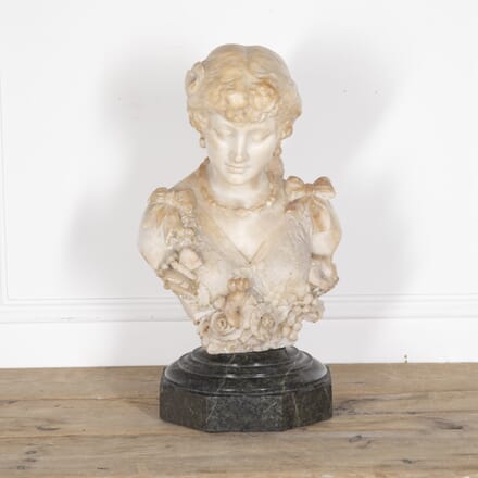 19th Century Italian Alabaster Bust on Stand DA8822418
