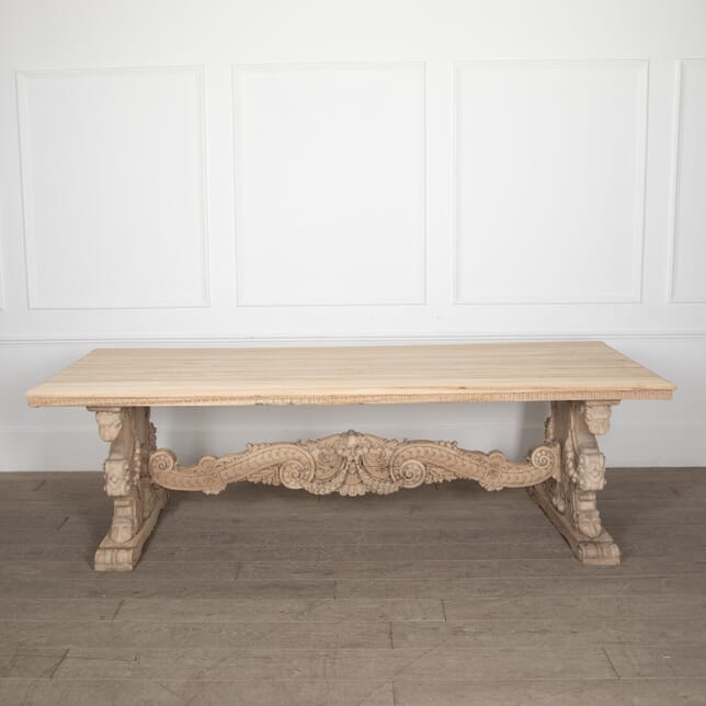 19th Century Italian Bleached Walnut Renaissance Table TD3429715