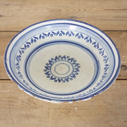 19th Century Italian Blue and White Glazed Terracotta Dish DA7531647