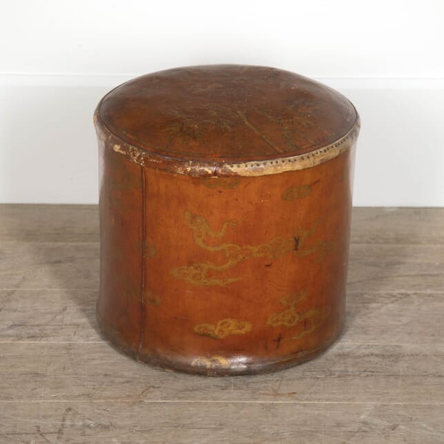 19th Century Leather Chinoiserie Stool ST1520988