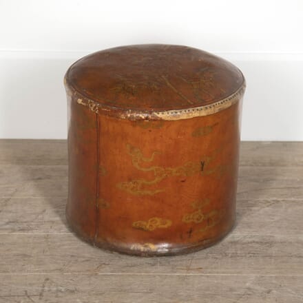 19th Century Leather Chinoiserie Stool ST1520988