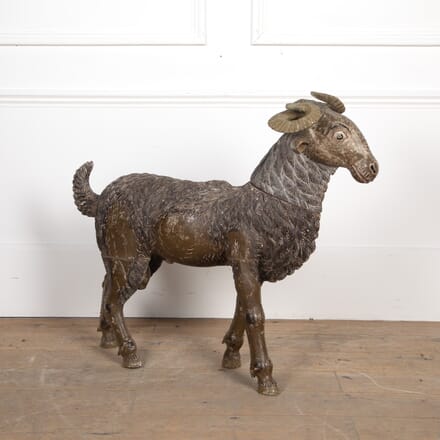 19th Century Life-Size Carved Indian Goat DA0327519