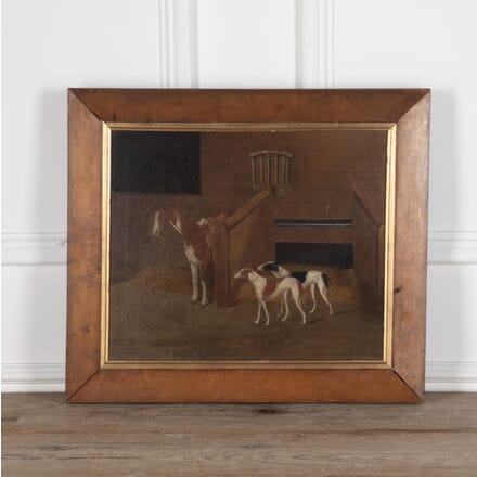 19th Century Oil Painting of a Horse and Hounds WD5530266