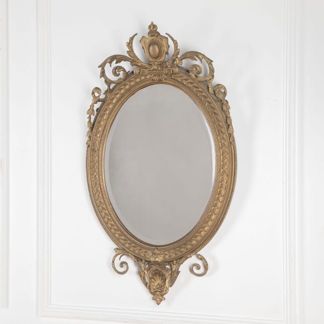 19th Century Oval Crested Mirror MI8033283