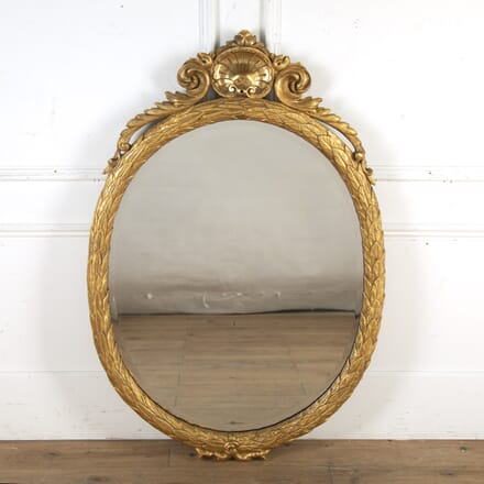 French 19th Century Oval Gilded Mirror MI4720406